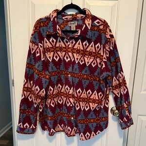 Wrangler Multicolor Geometric Fleece Shirt